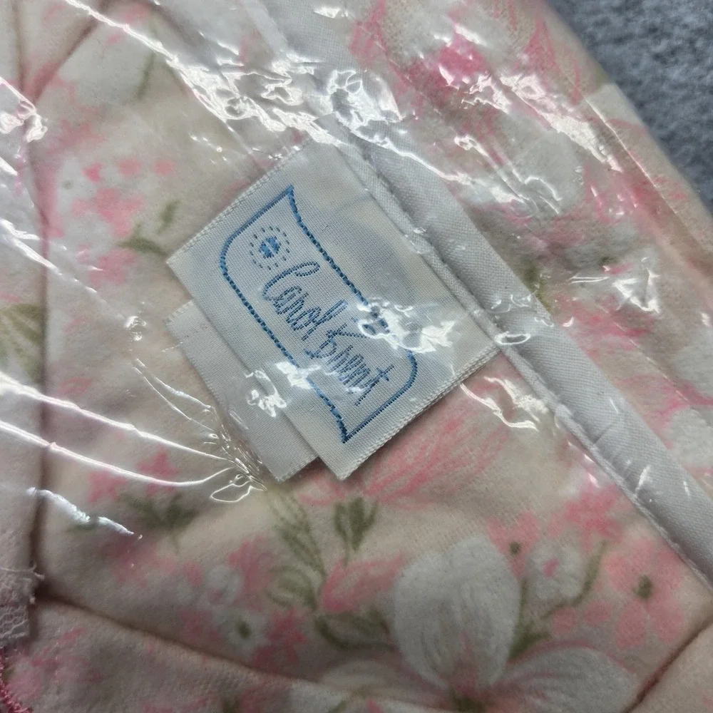Vintage Carol Brent‎ Nightgown Womens 36 Pink Floral Button Front Made USA 80s